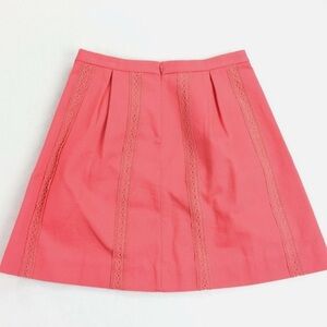 J. Crew Coral A-Line Skirt with Lace Detail
